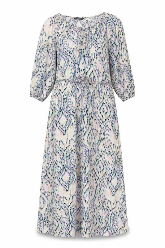 Marks & Spencer Womens Multicoloured Geometric Flax Maxi Size 6 Round Neck Tie