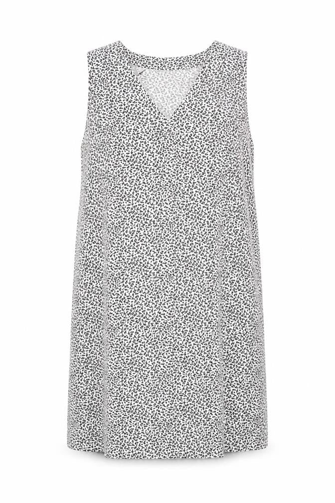 Marks & Spencer Womens White Floral Flax A-Line Size 12 V-Neck Pullover