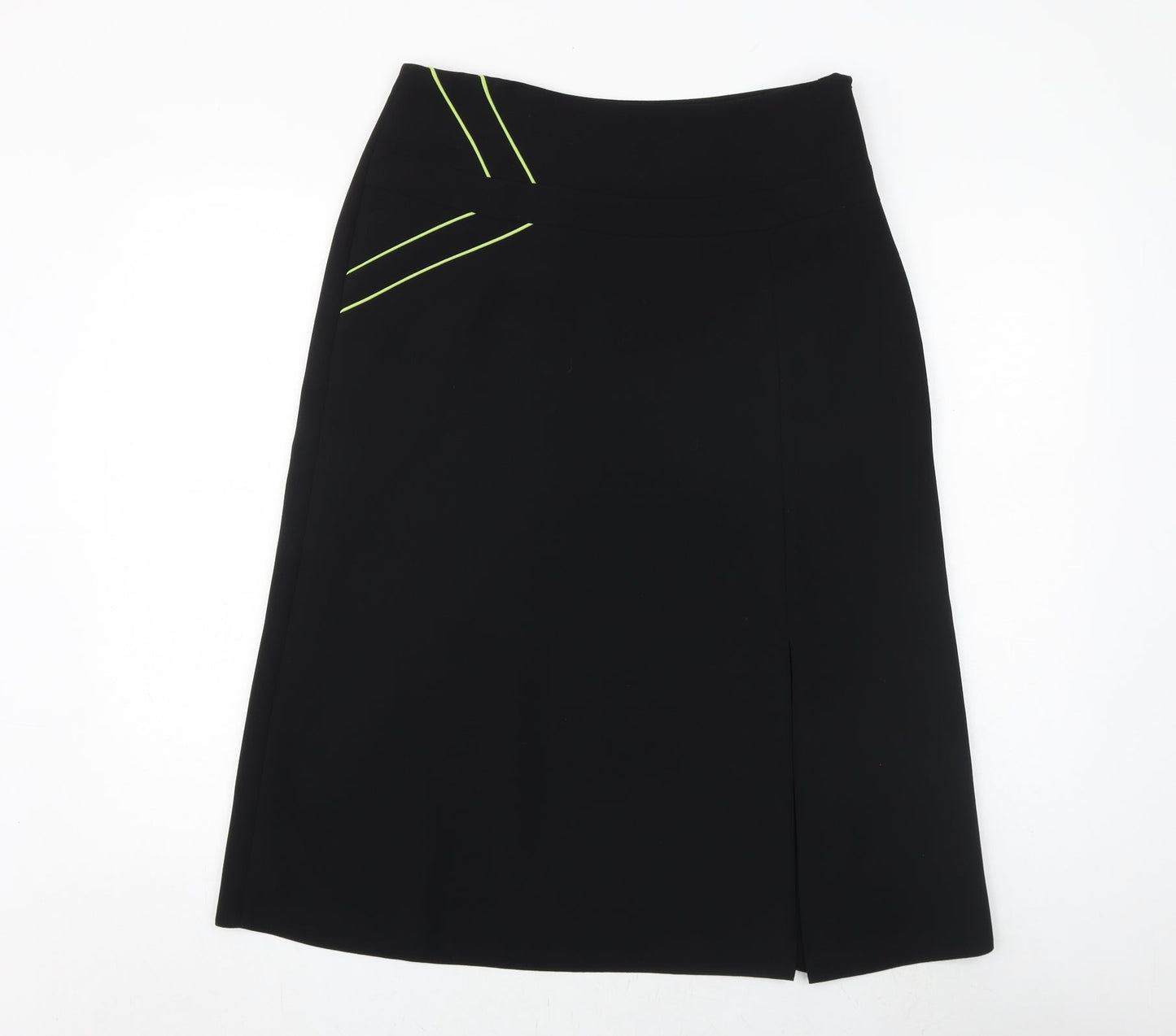 Wish Womens Black Polyester A-Line Skirt Size 12 Zip