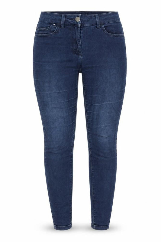 Marks & Spencer Womens Blue Cotton Skinny Jeans Size 12 L28 in Regular Tie - Jegging