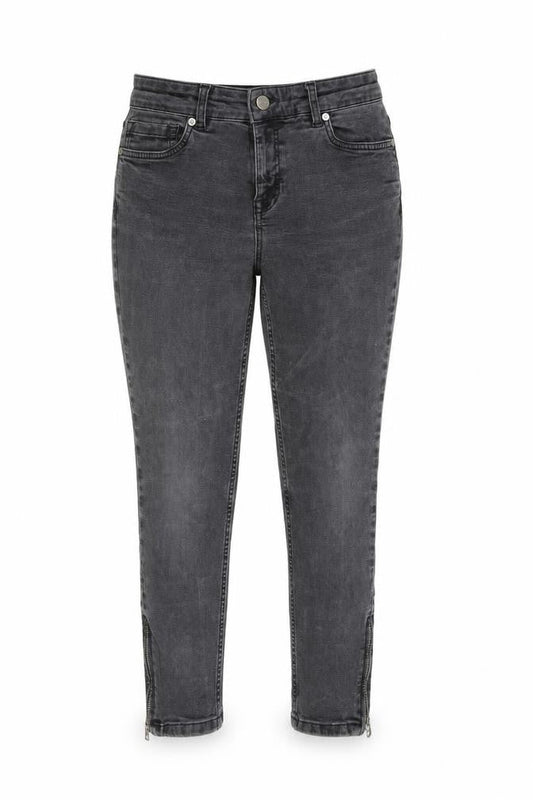 Oasis Womens Grey Cotton Skinny Jeans Size 12 L24 in Regular Zip
