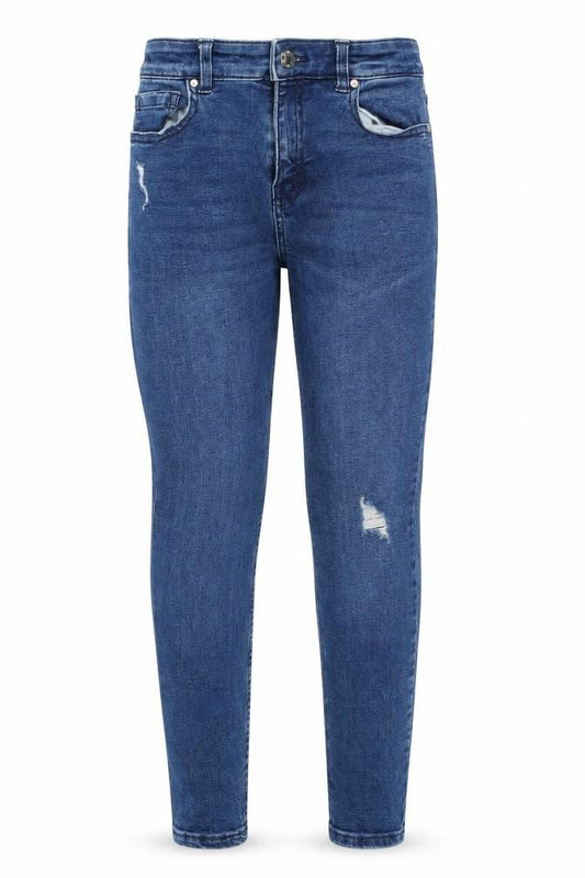 365 Denim Girls Blue Cotton Skinny Jeans Size 10-11 Years L23 in Regular Zip - Distressed