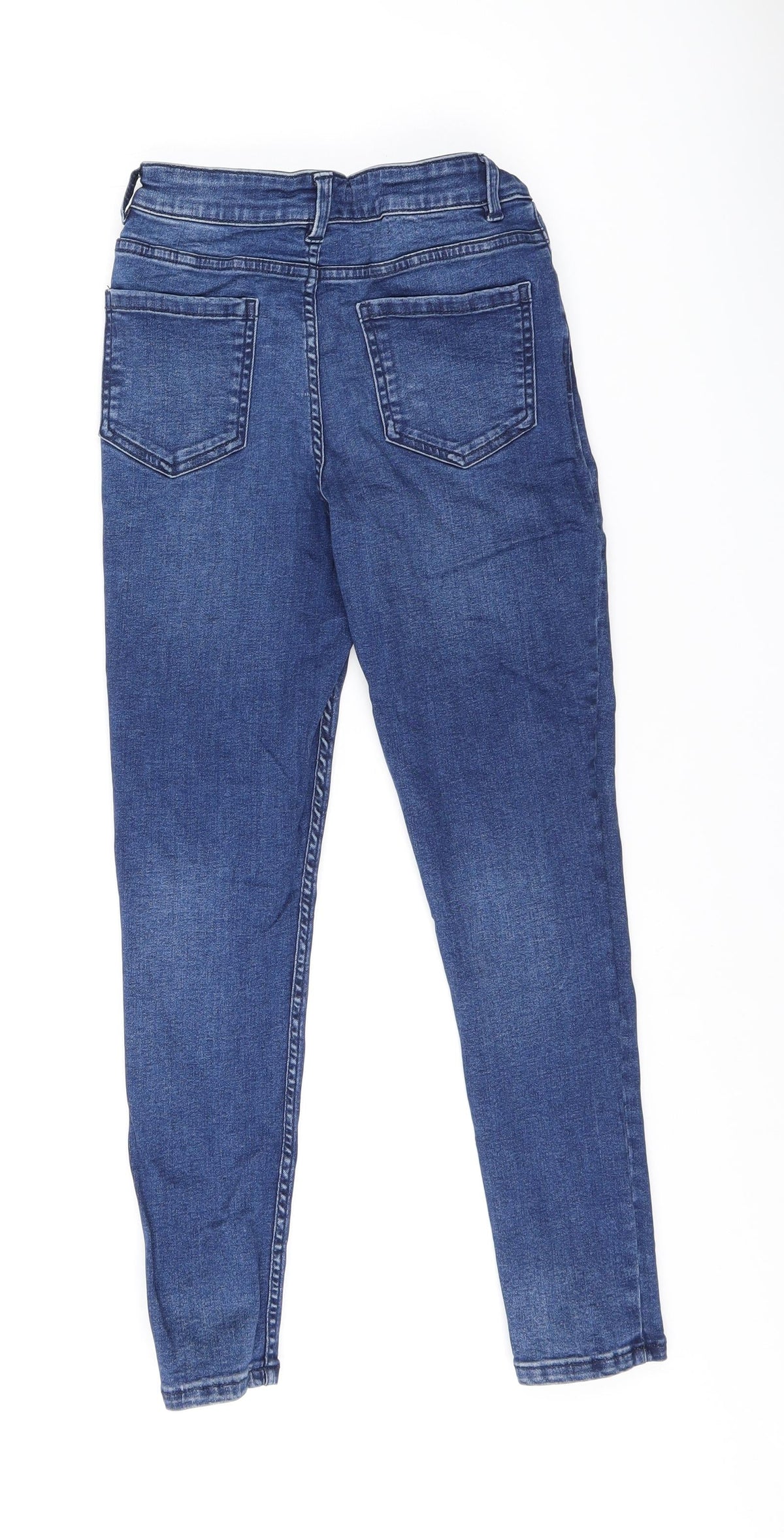 365 Denim Girls Blue Cotton Skinny Jeans Size 10-11 Years L23 in Regular Zip - Distressed