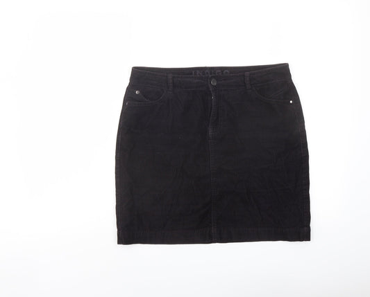 Indigo Womens Purple Cotton A-Line Skirt Size 10 Button