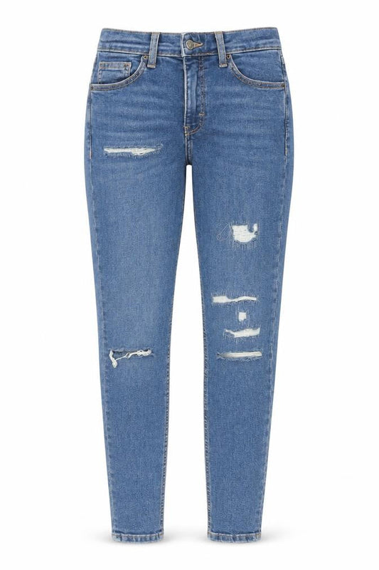 Topshop Womens Blue Cotton Skinny Jeans Size 26 in L32 in Regular Button