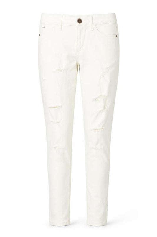 River Island Womens Ivory Cotton Skinny Jeans Size 12 L28 in Regular Button