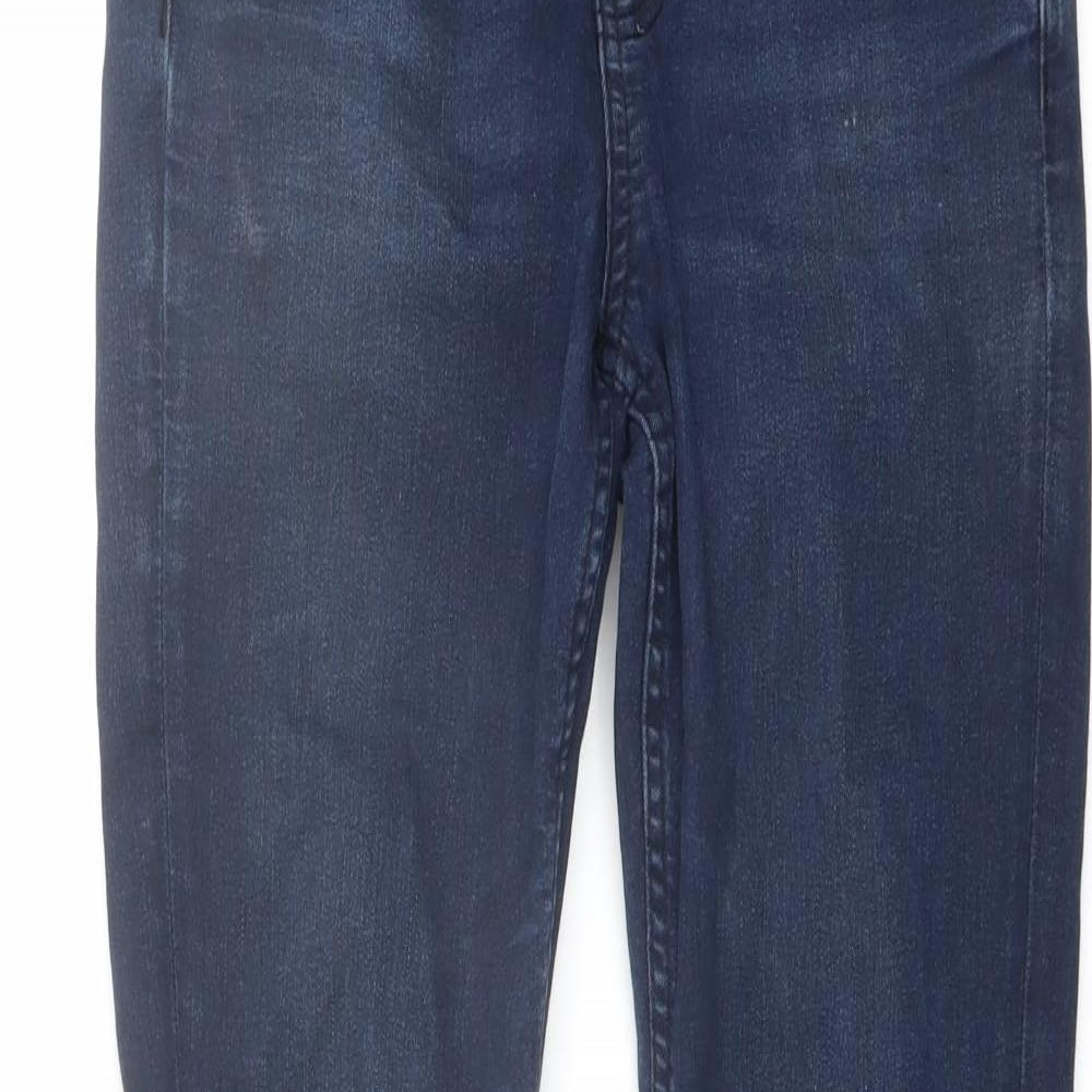 Marks and Spencer Womens Blue Cotton Skinny Jeans Size 8 L27 in Regular Button