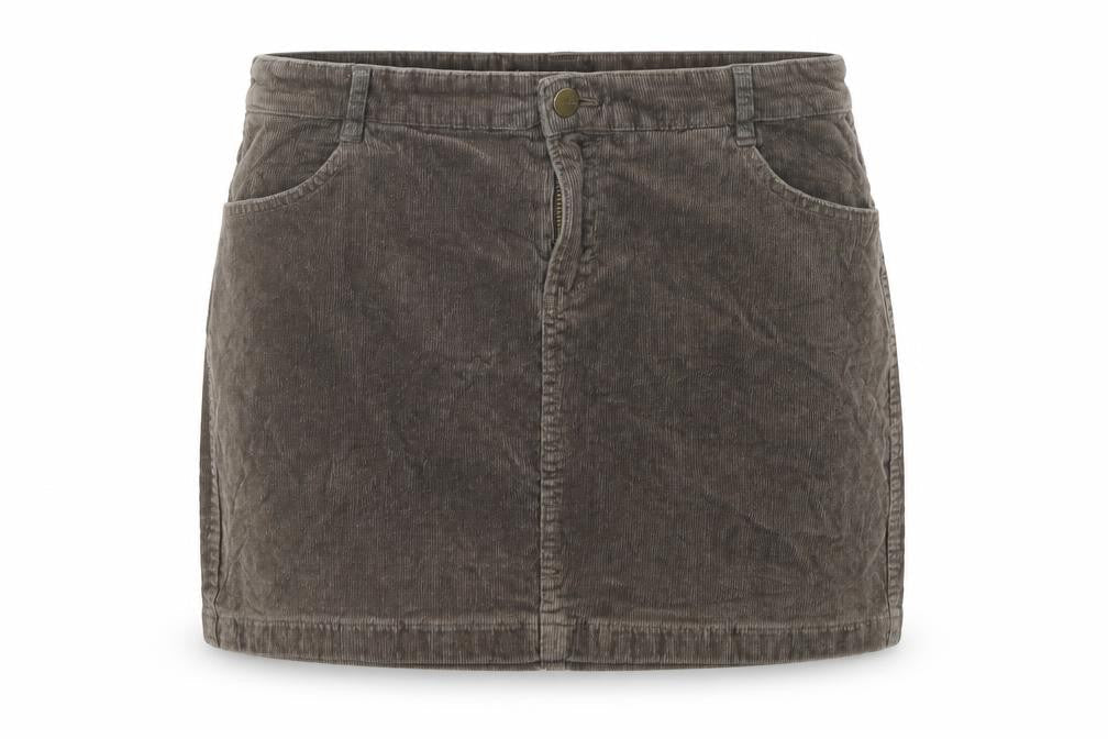 Mango Womens Brown Cotton A-Line Skirt Size 12 Button