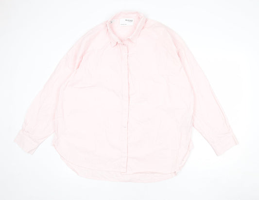 Selected Femme Womens Pink 100% Cotton Basic Button-Up Size 14 Collared
