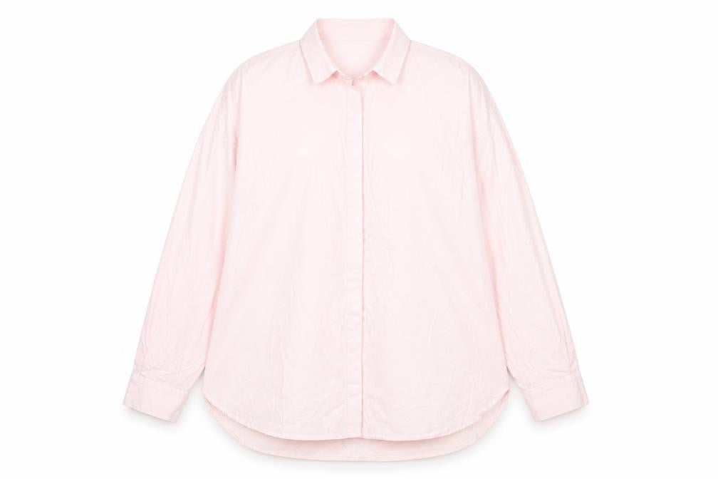 Selected Femme Womens Pink 100% Cotton Basic Button-Up Size 14 Collared