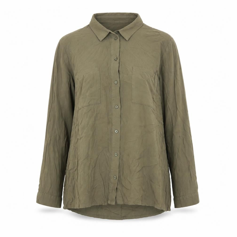 Divided by H&M Womens Green Viscose Basic Button-Up Size 12 Collared