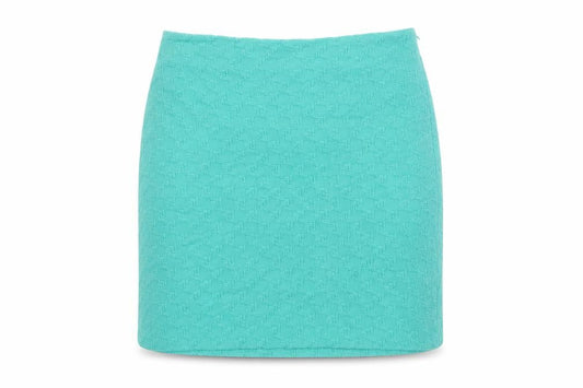 Marks & Spencer Womens Green Geometric Wool A-Line Skirt Size 8 Zip