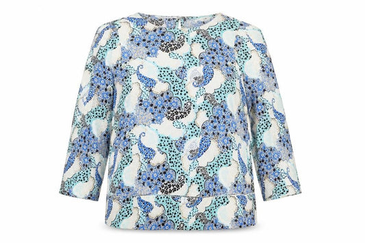Marks & Spencer Womens Multicoloured Floral Viscose Basic Blouse Size 12 Boat Neck