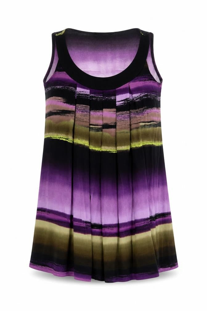 New Look Womens Multicoloured Striped Polyester Mini Size 8 Scoop Neck Pullover
