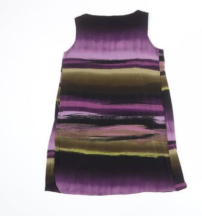 New Look Womens Multicoloured Striped Polyester Mini Size 8 Scoop Neck Pullover