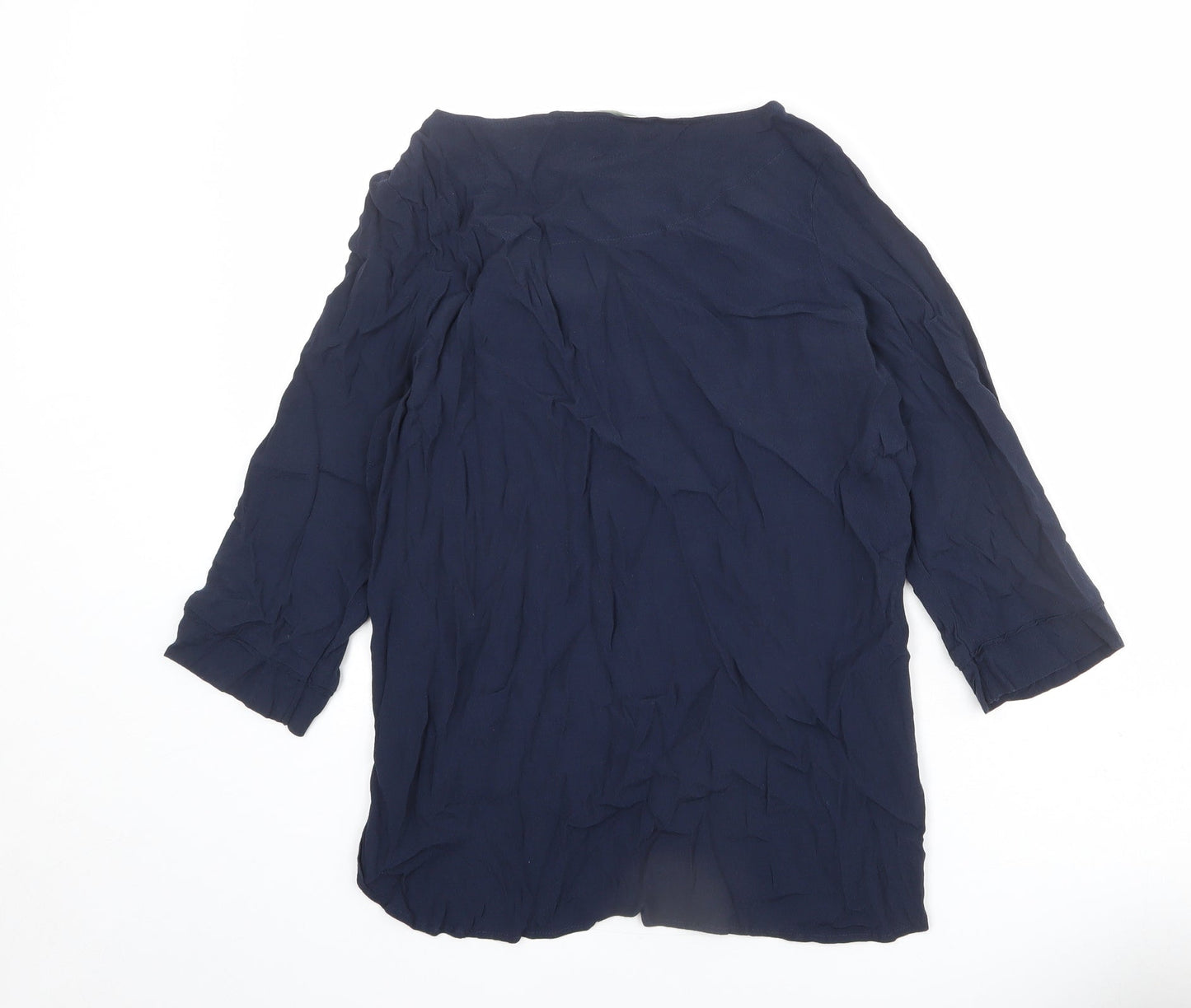NEXT Womens Blue Viscose Basic Blouse Size 12 Boat Neck