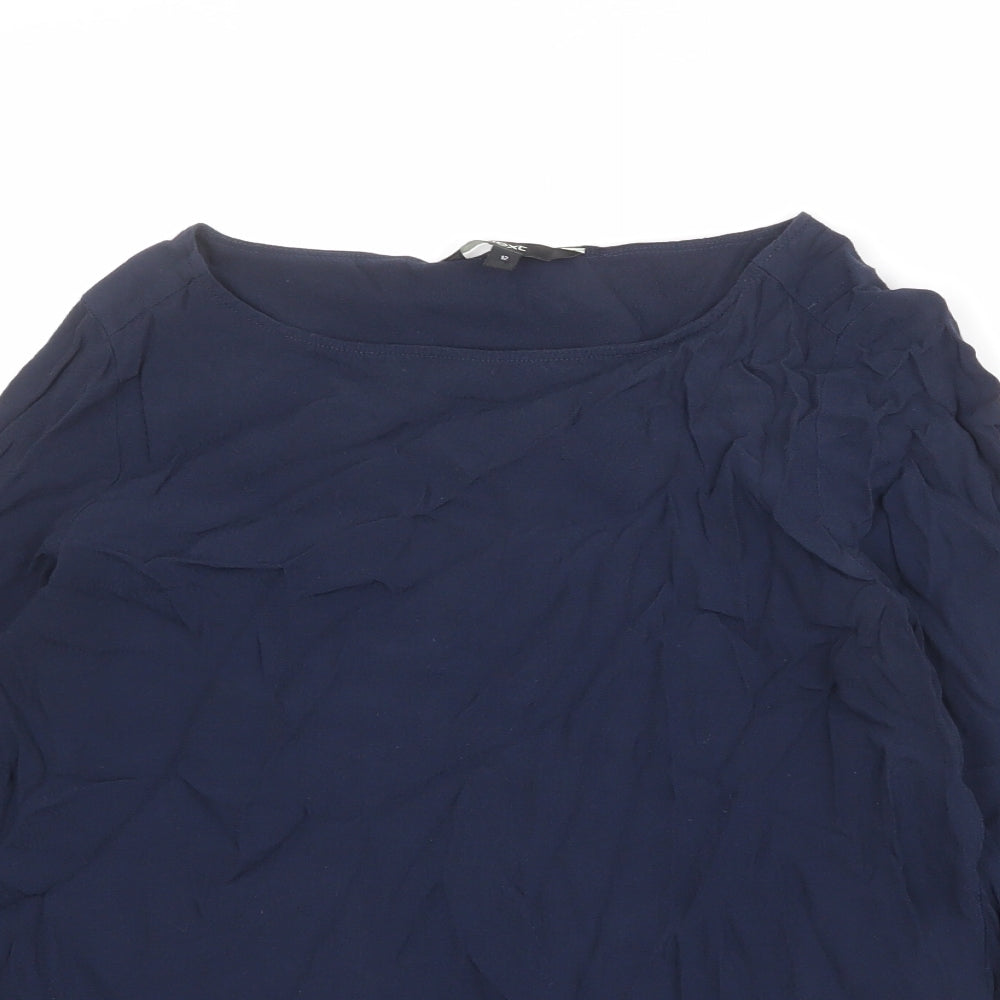 NEXT Womens Blue Viscose Basic Blouse Size 12 Boat Neck