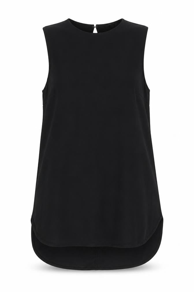 Warehouse Womens Black Polyester Basic Tank Size 12 Round Neck