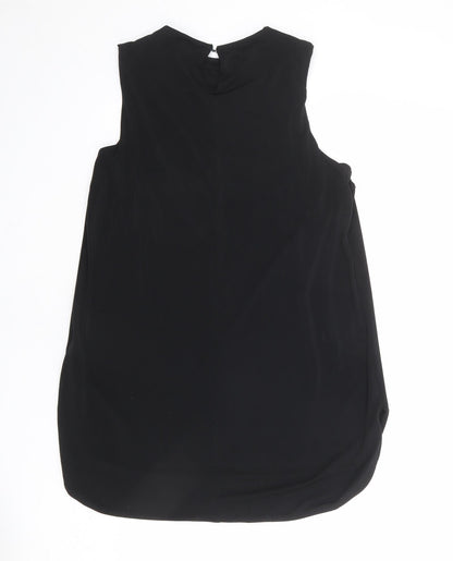 Warehouse Womens Black Polyester Basic Tank Size 12 Round Neck