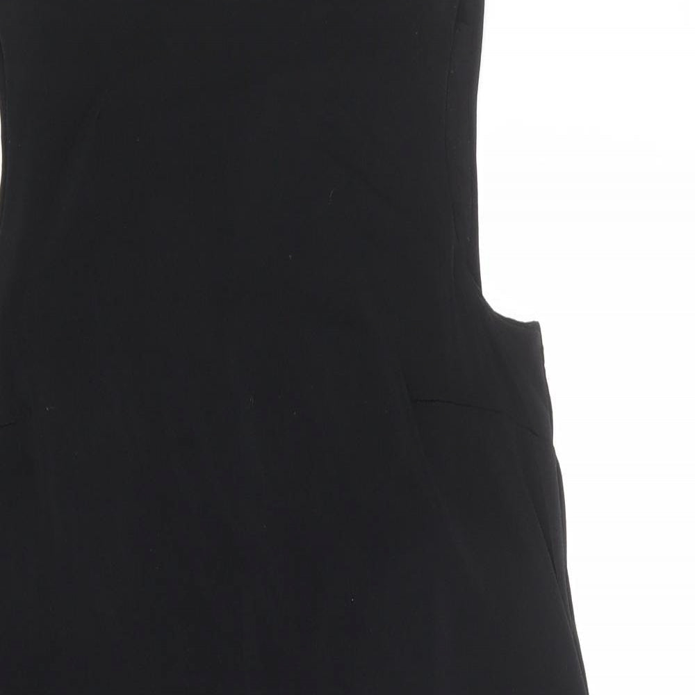 Warehouse Womens Black Polyester Basic Tank Size 12 Round Neck