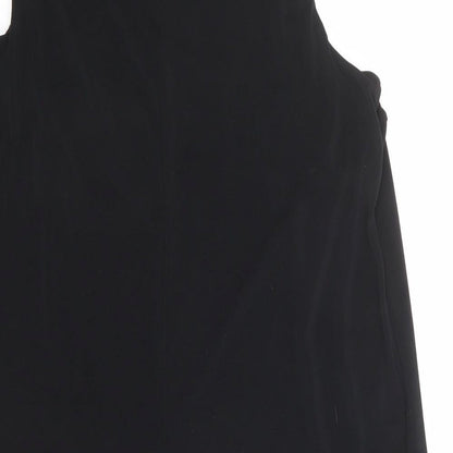 Warehouse Womens Black Polyester Basic Tank Size 12 Round Neck