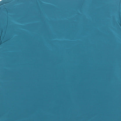 Bassini Womens Blue Polyester Basic Blouse Size L V-Neck - Size L/XL