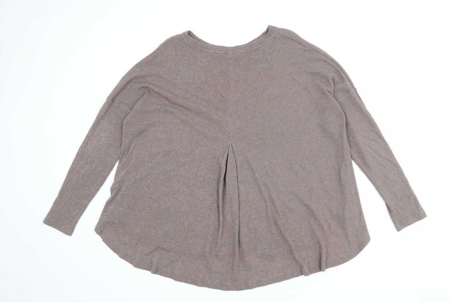 NEXT Womens Brown Round Neck Viscose Pullover Jumper Size 8