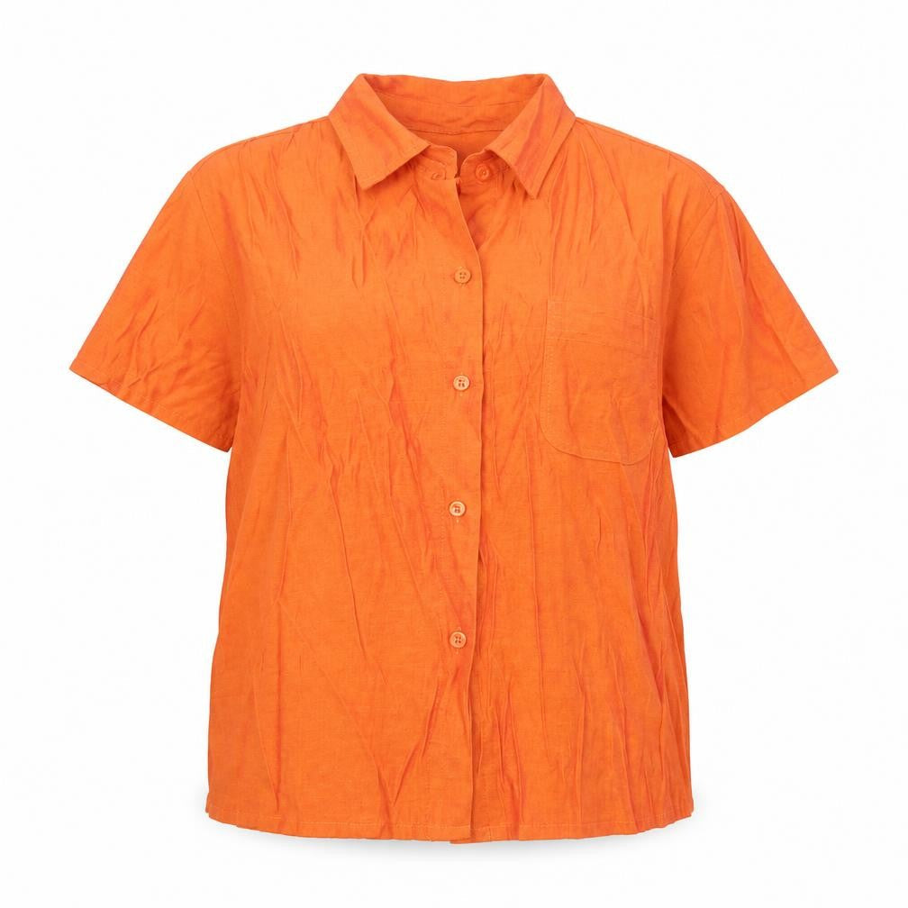 Wallis Womens Orange Polyester Basic Button-Up Size 16 Collared