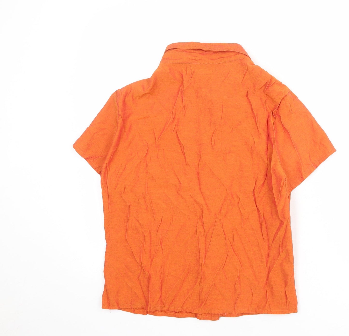Wallis Womens Orange Polyester Basic Button-Up Size 16 Collared