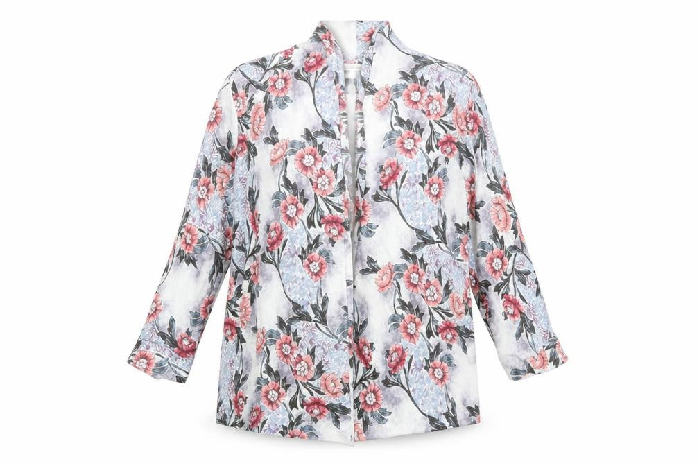 Monsoon Womens Multicoloured V-Neck Floral Viscose Cardigan Jumper Size S