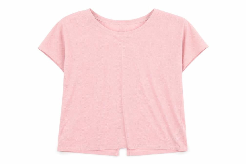 Marks & Spencer Womens Pink Polyester Basic T-Shirt Size 10 Boat Neck
