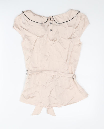 H&M Womens Pink Viscose Basic Blouse Size 6 Collared