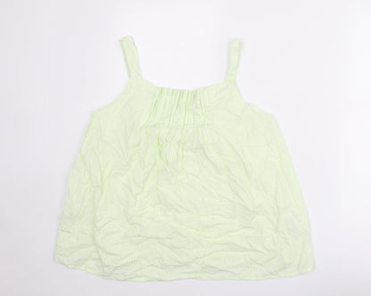 Next Womens Green Cotton Basic Tank Size 12 Scoop Neck