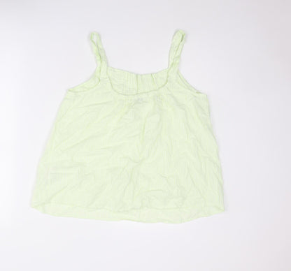 Next Womens Green Cotton Basic Tank Size 12 Scoop Neck