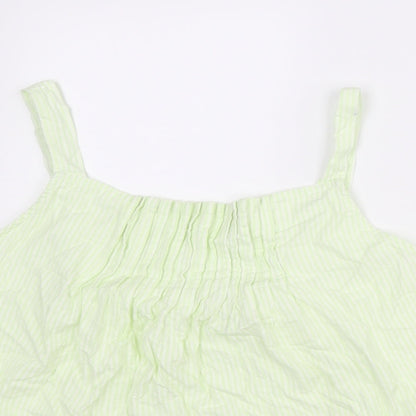 Next Womens Green Cotton Basic Tank Size 12 Scoop Neck