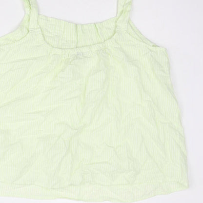 Next Womens Green Cotton Basic Tank Size 12 Scoop Neck