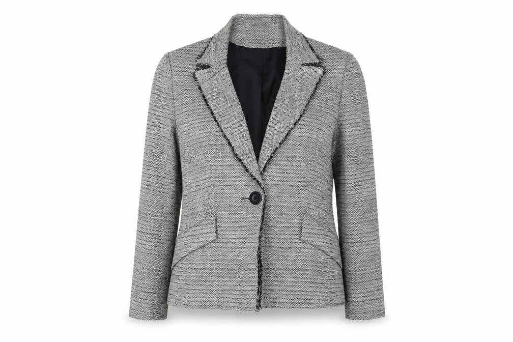 Debenhams Womens Grey Geometric Jacket Blazer Size 14 Button