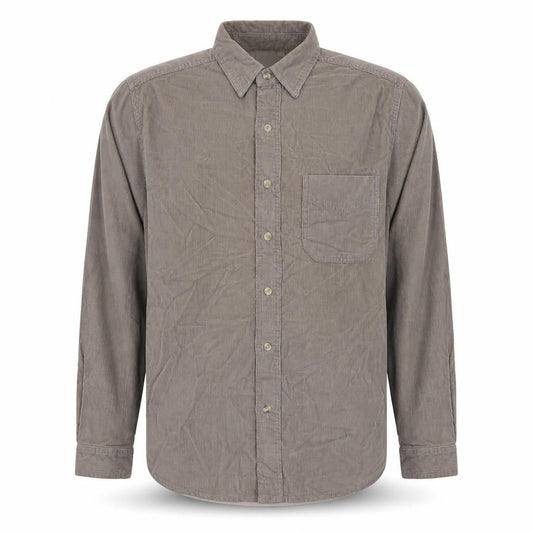 Cotton Traders Mens Brown Cotton Button-Up Size S Collared Button