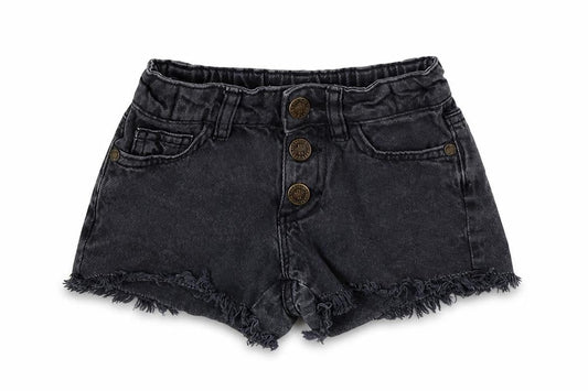 Marks & Spencer Girls Black Cotton Cut-Off Shorts Size 3-4 Years L3 in Regular Buckle