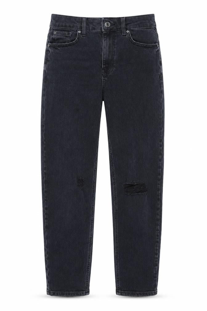 Marks & Spencer Womens Blue Cotton Tapered Jeans Size 10 L26 in Regular Zip