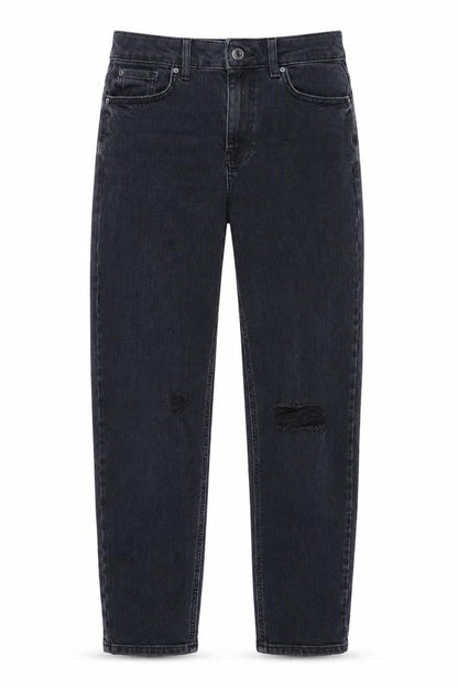 Marks & Spencer Womens Blue Cotton Tapered Jeans Size 10 L26 in Regular Zip