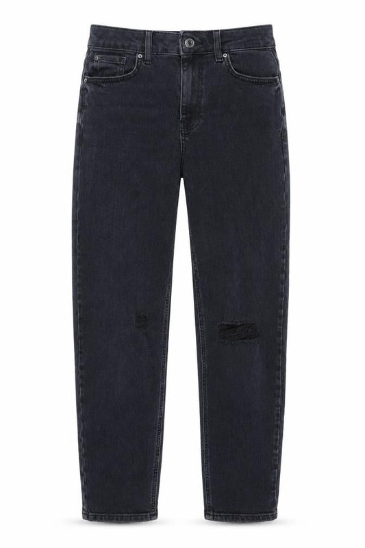 Marks & Spencer Womens Blue Cotton Tapered Jeans Size 10 L26 in Regular Zip