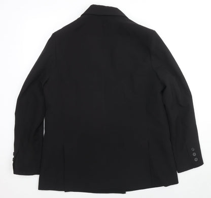 Back view of French Connection women’s black polyester jacket blazer, size UK 16