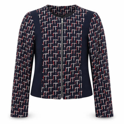 H&M Womens Blue Geometric Jacket Size 4 Zip