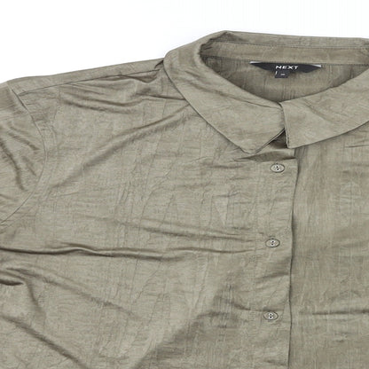 Next Womens Brown Polyester Basic Button-Up Size 18 Collared