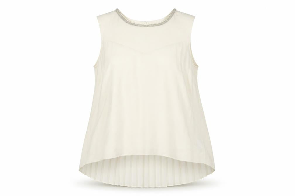 Oasis Womens Ivory Polyester Basic Tank Size 12 Round Neck