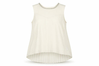 Oasis Womens Ivory Polyester Basic Tank Size 12 Round Neck