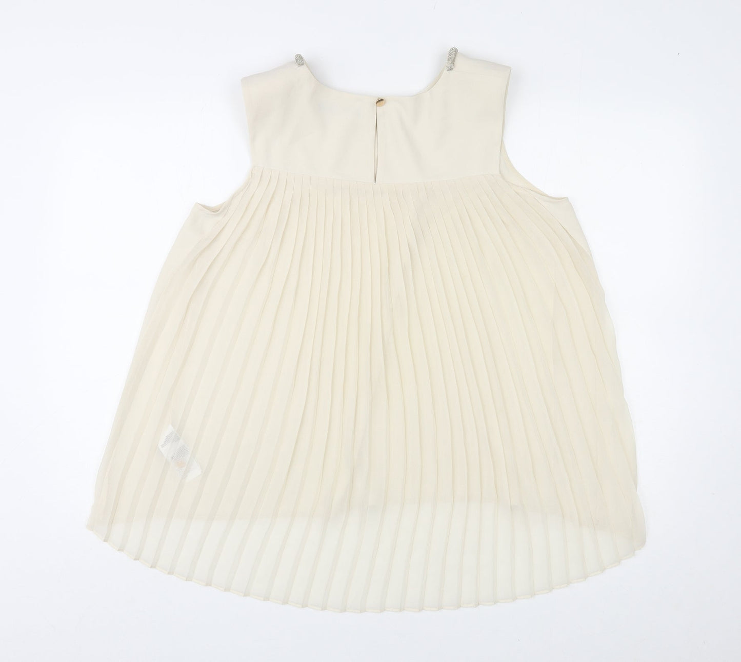 Oasis Womens Ivory Polyester Basic Tank Size 12 Round Neck