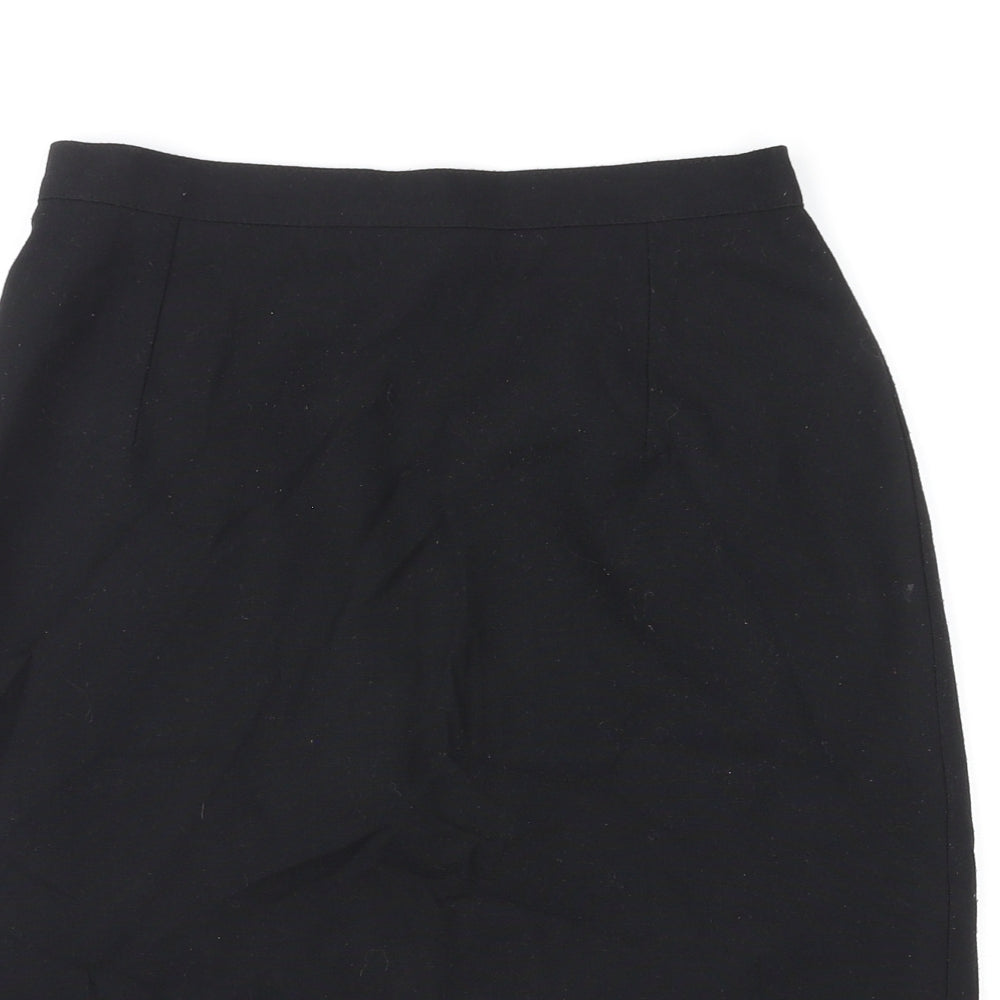 St Michael Womens Black Polyester Straight & Pencil Skirt Size 12 Zip