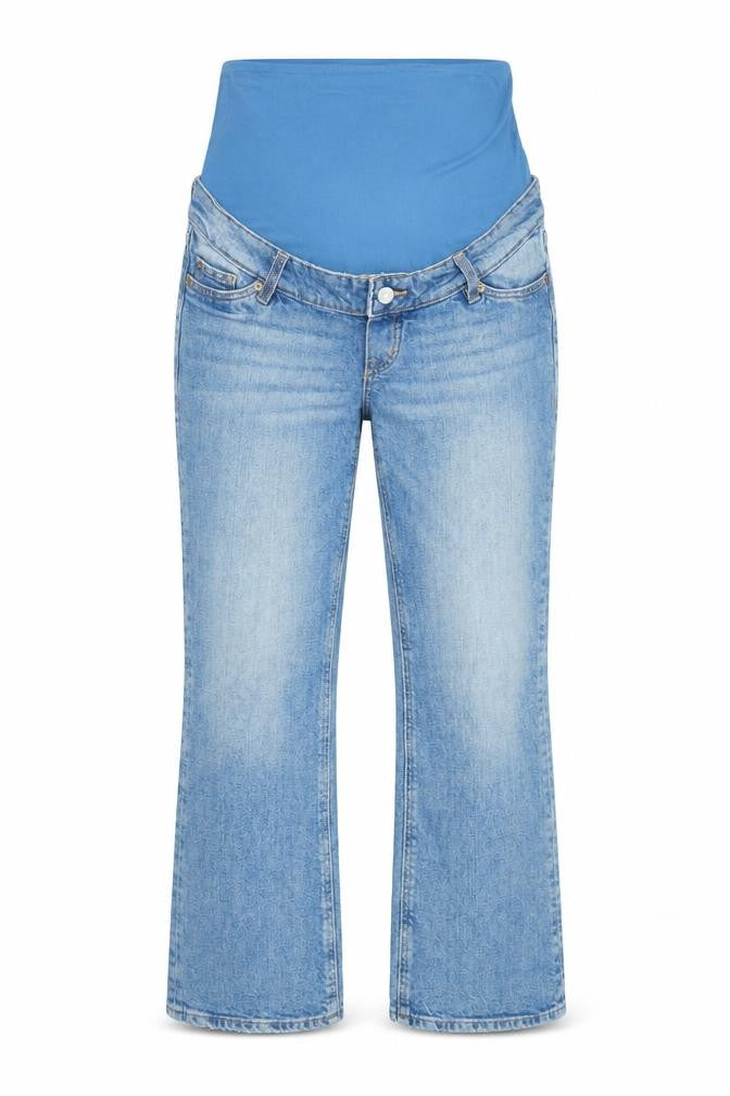H&M Womens Blue Cotton Straight Jeans Size S L26 in Regular Zip